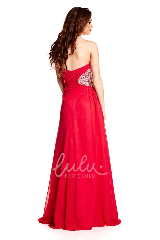 Sweetheart A-Line Chiffon Prom Dress Sleeveless Long Split-Front