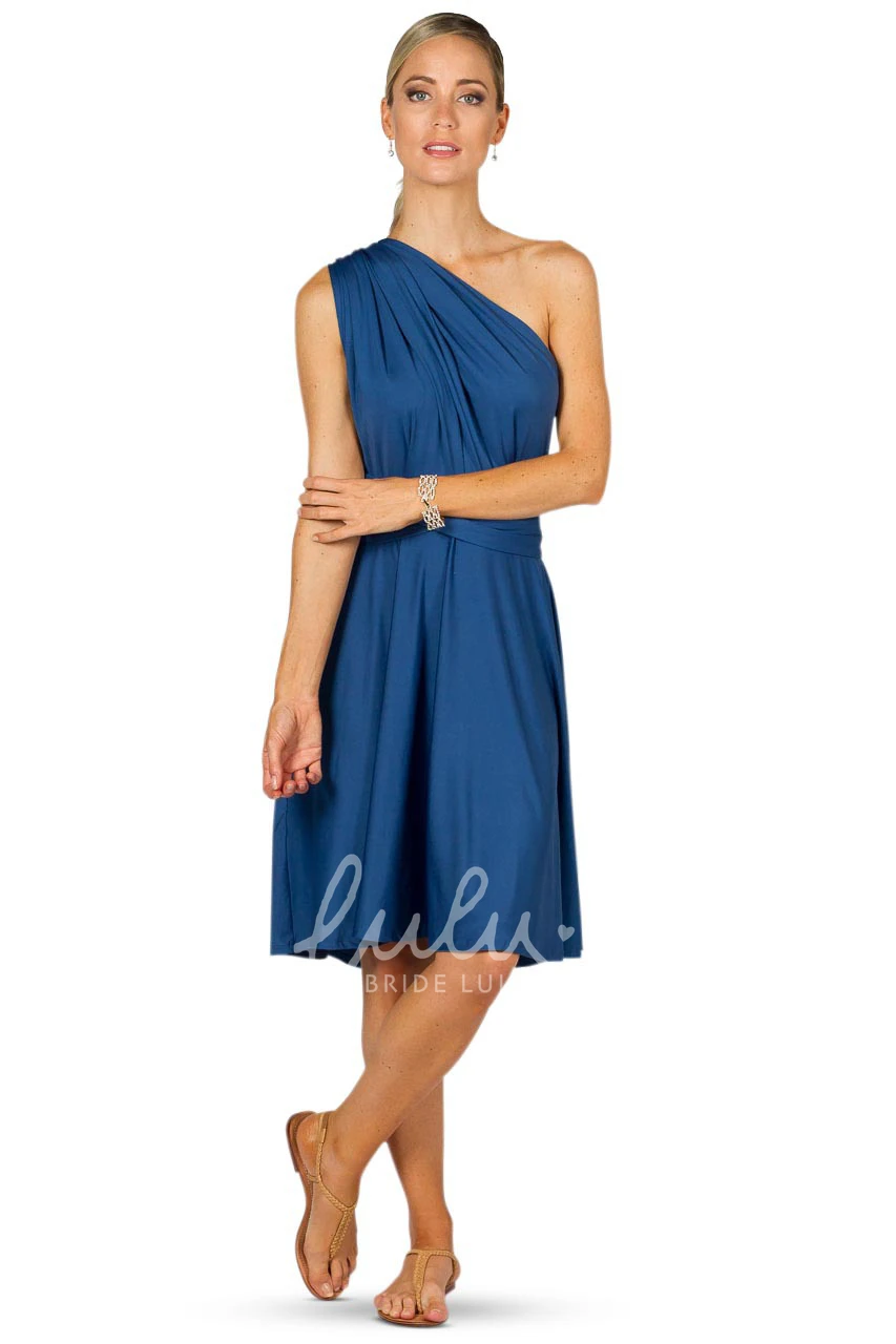 Knee-Length Sleeveless Chiffon Bridesmaid Dress with Ruching and Straps Flowy Bridesmaid Dress