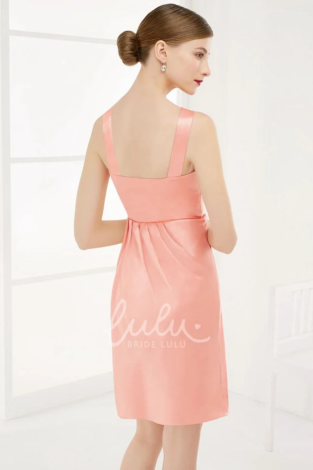 Taffeta Wrapped Prom Dress with V-Neck Square Back and Floral Straps Elegant Prom Dress