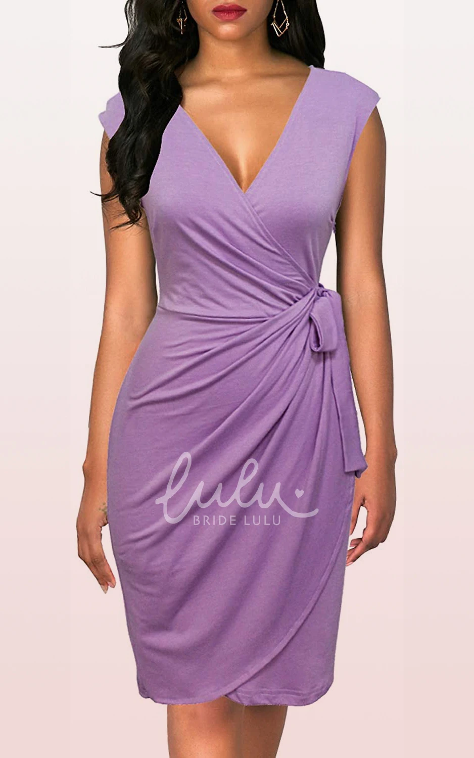 Jersey Sheath Dress Short Sleeve Casual Sexy Draped Ruched