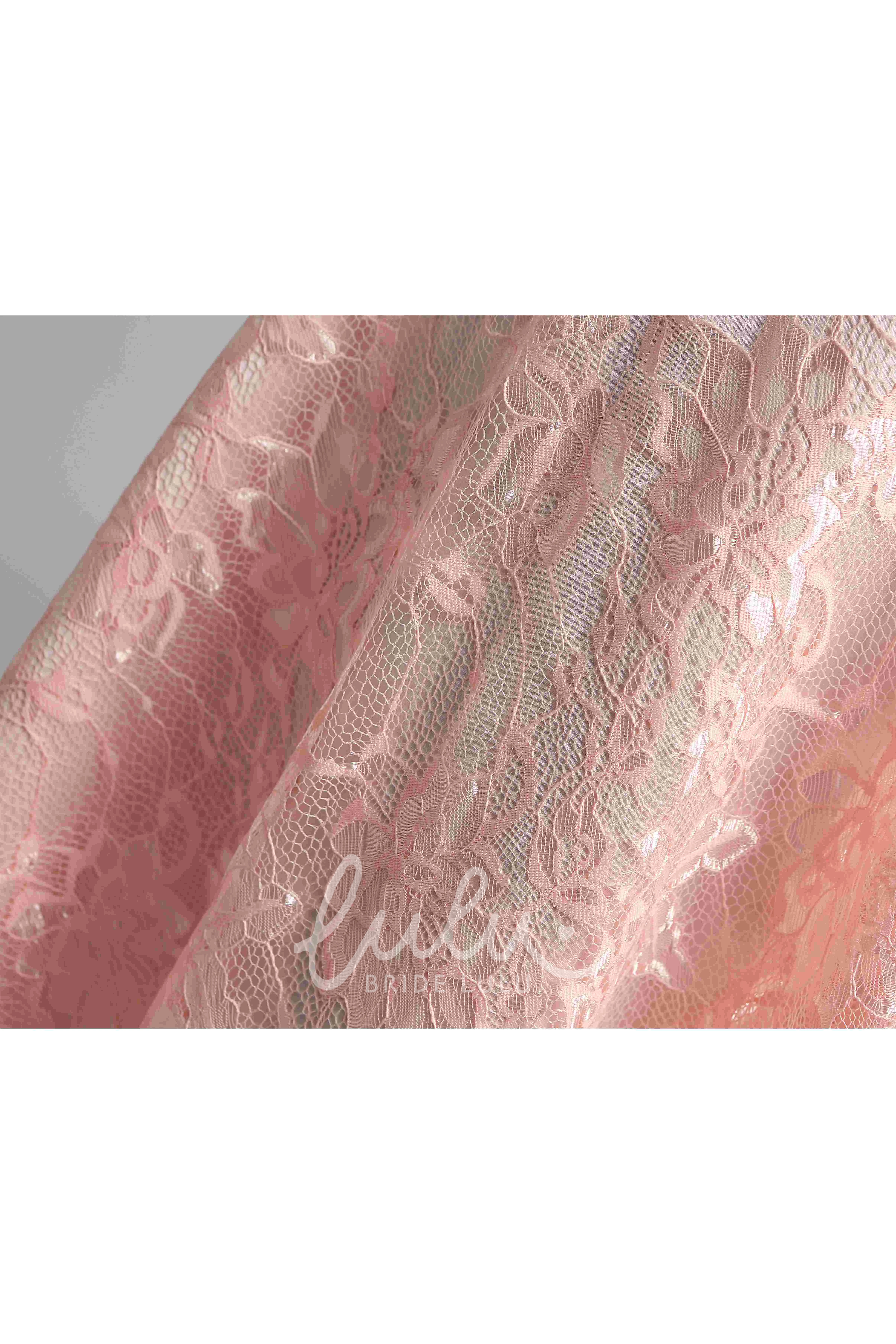 Sleeveless High Neck Lace Bridesmaid Dress with A-line Silhouette