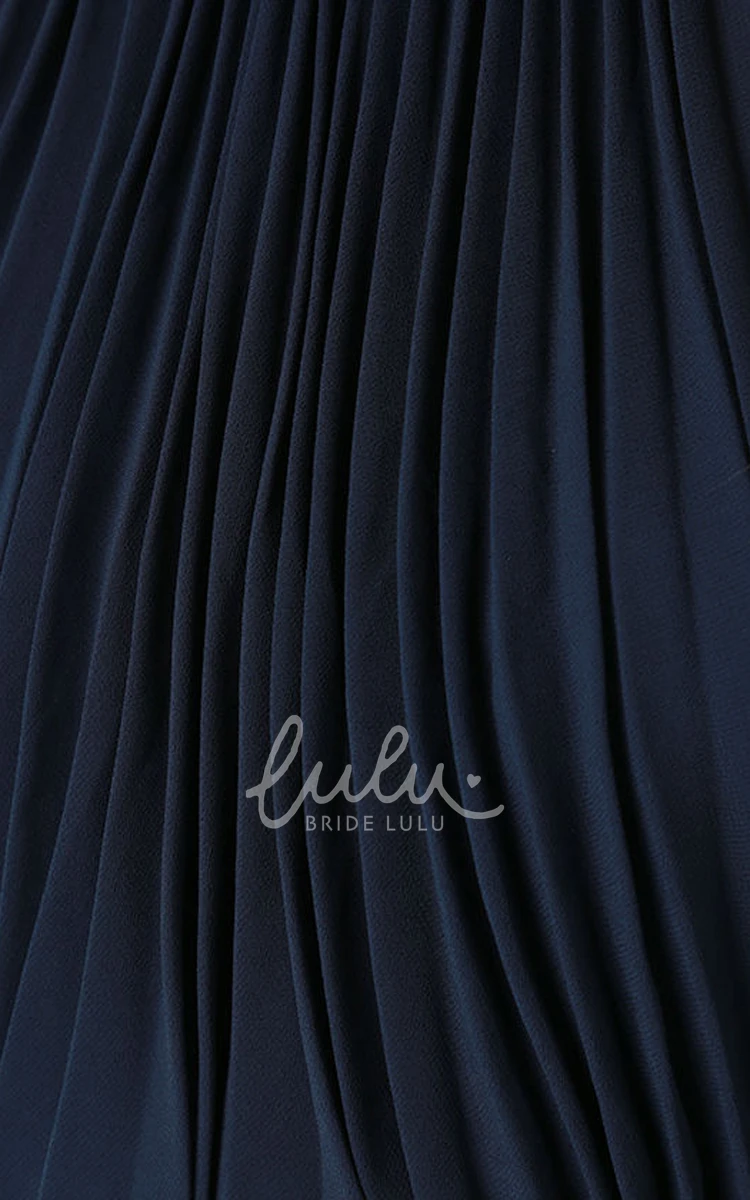 Pleated Chiffon Dress Long Sleeveless & Charming