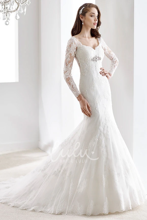 Pleated Mermaid Wedding Dress with Sweetheart Neckline and Lace-Up Back