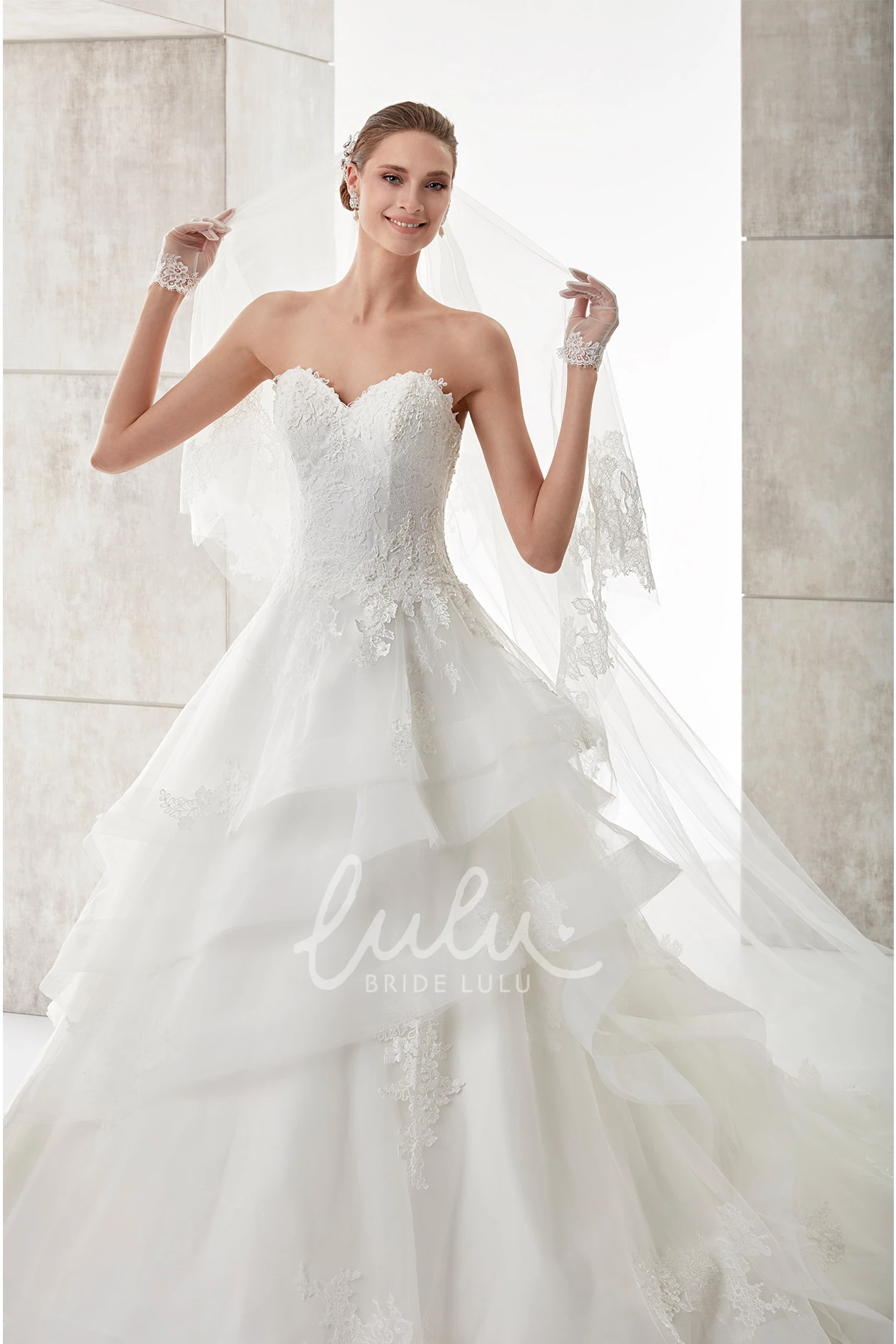 Lace Corset A-line Wedding Dress with Sweetheart Neckline Classy Wedding Dress