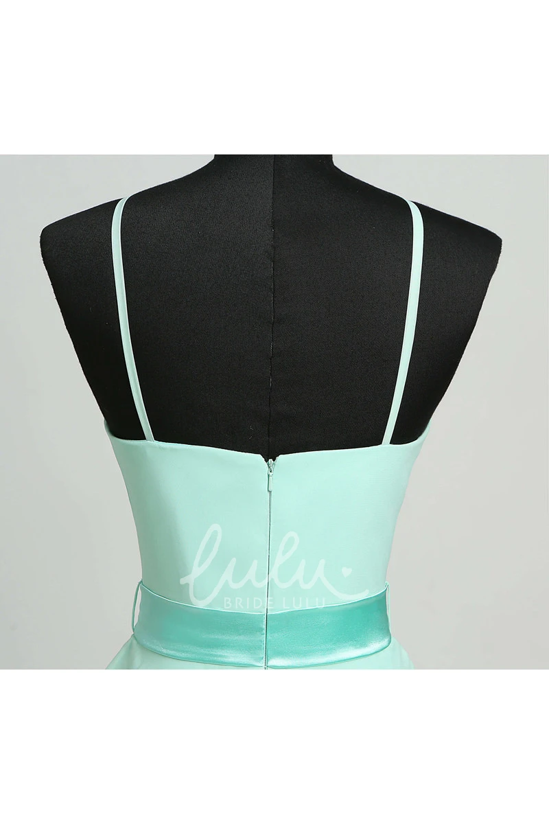 Simple Chiffon A-Line Halter Sleeveless Mini Bridesmaid Dress