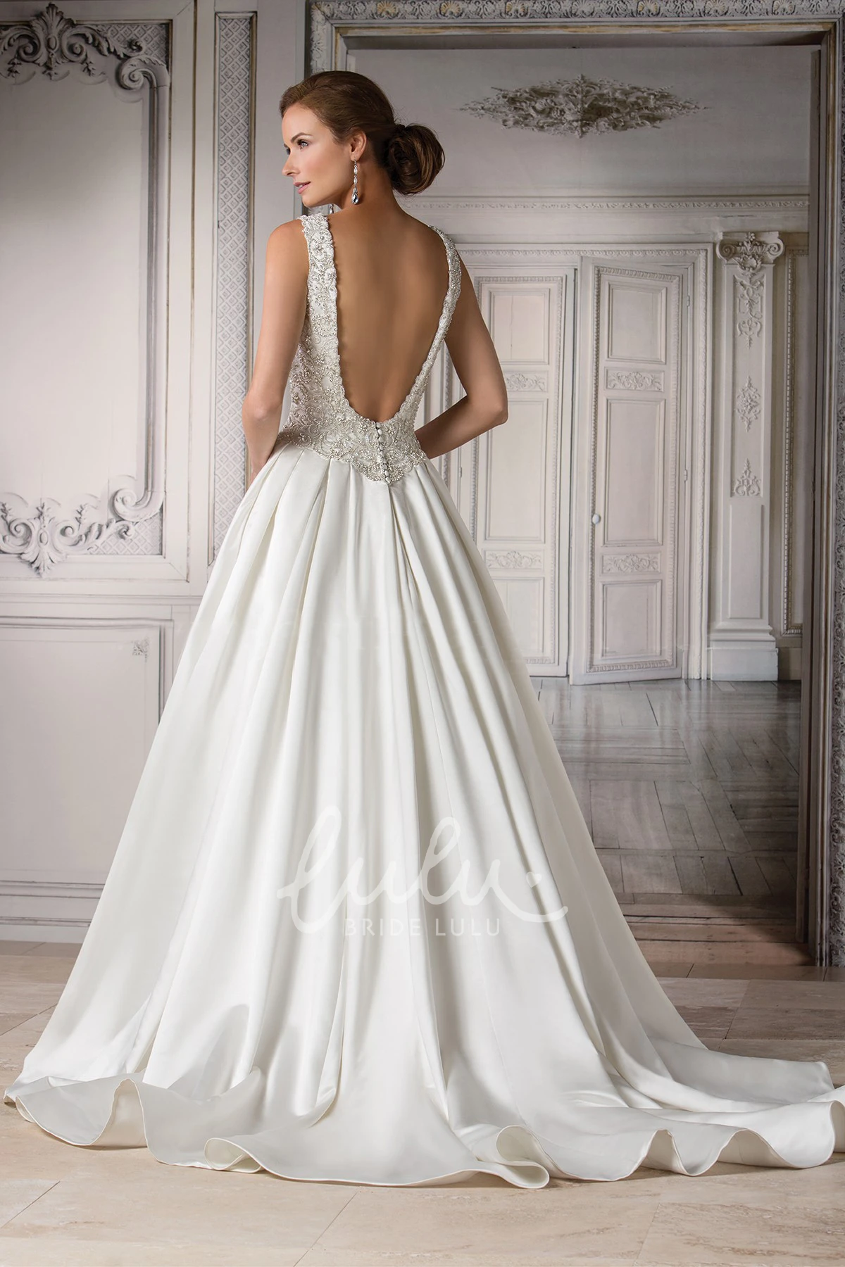 A-Line Ruched Gown with Deep Scoop-Back Bridesmaid Dress 2025