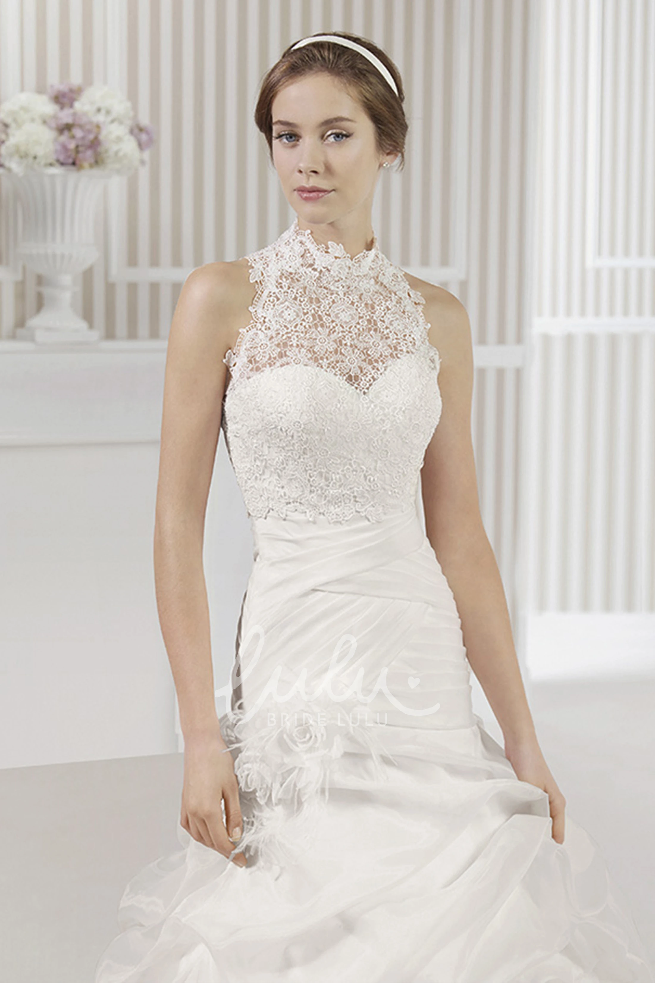 Sweetheart Satin Trumpet Wedding Dress with Pick Up and Criss Cross Classy Bridal Gown