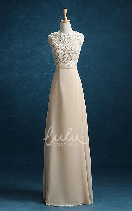 Strapped Maxi Chiffon Dress with Lace and Belt for Women