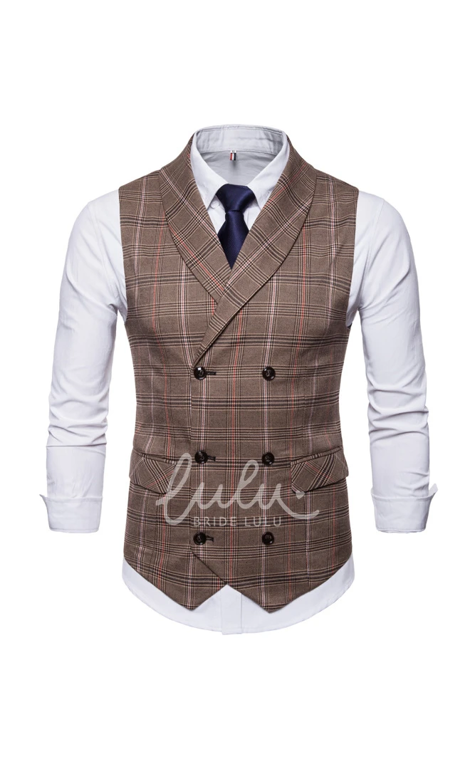 Cotton Plaid Men's Vest-2 Color Options