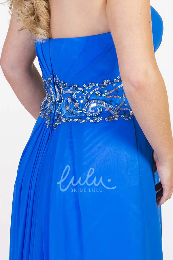 Jeweled Sweetheart Chiffon Prom Dress with Ruching Modern Prom Dress 2025