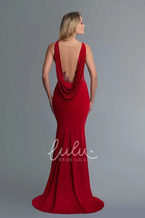 Sweetheart Sheath Jersey Bridesmaid Dress with Illusion and Split Front
