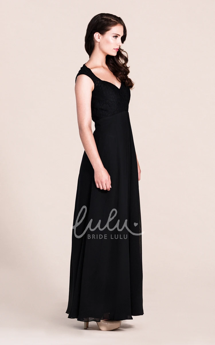 Illusion Back Long Plunging Neck Bridesmaid Dress in Elegant Style