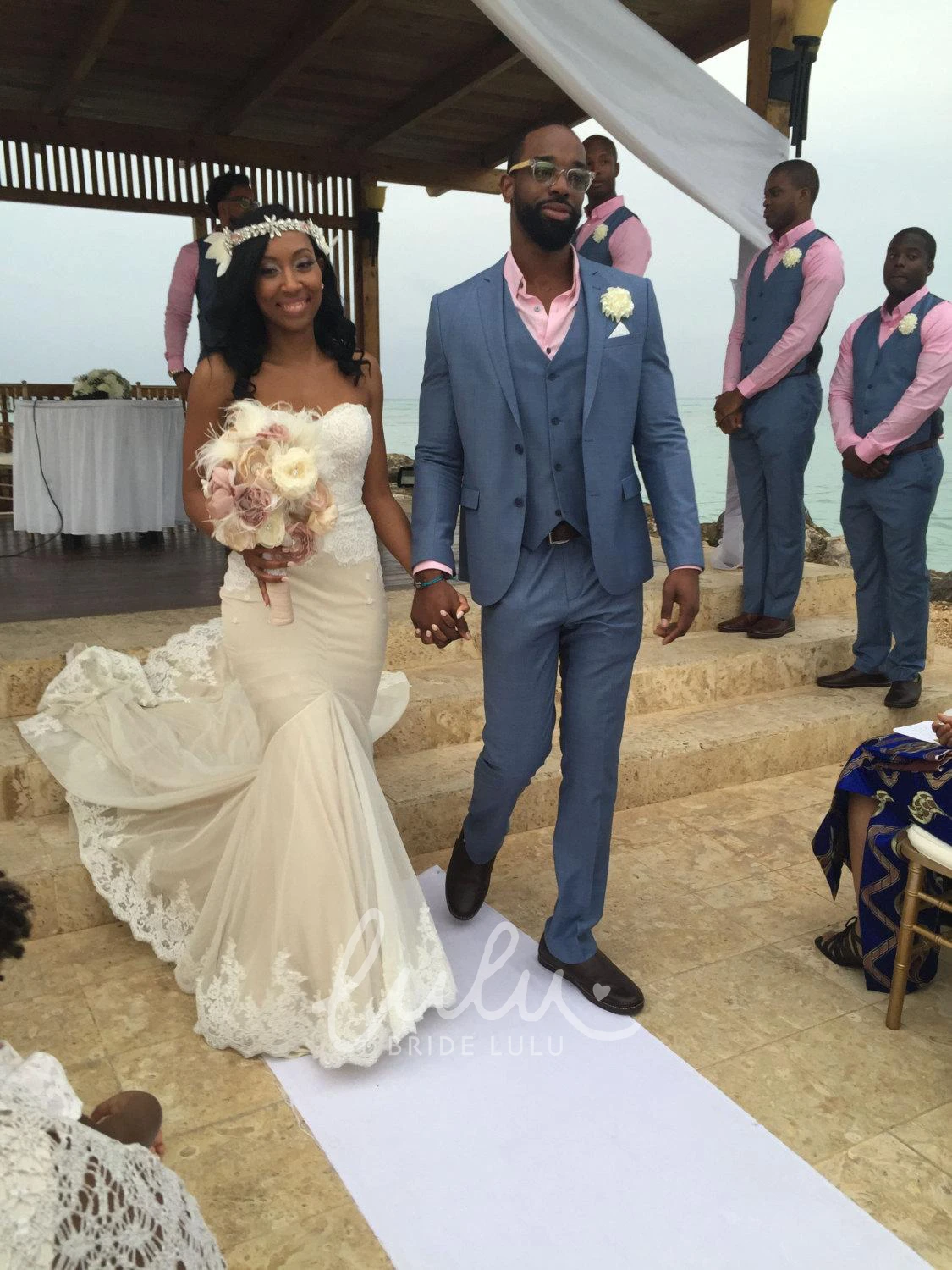 Ivory Sweetheart Neckline Wedding Dress with Cream Accents