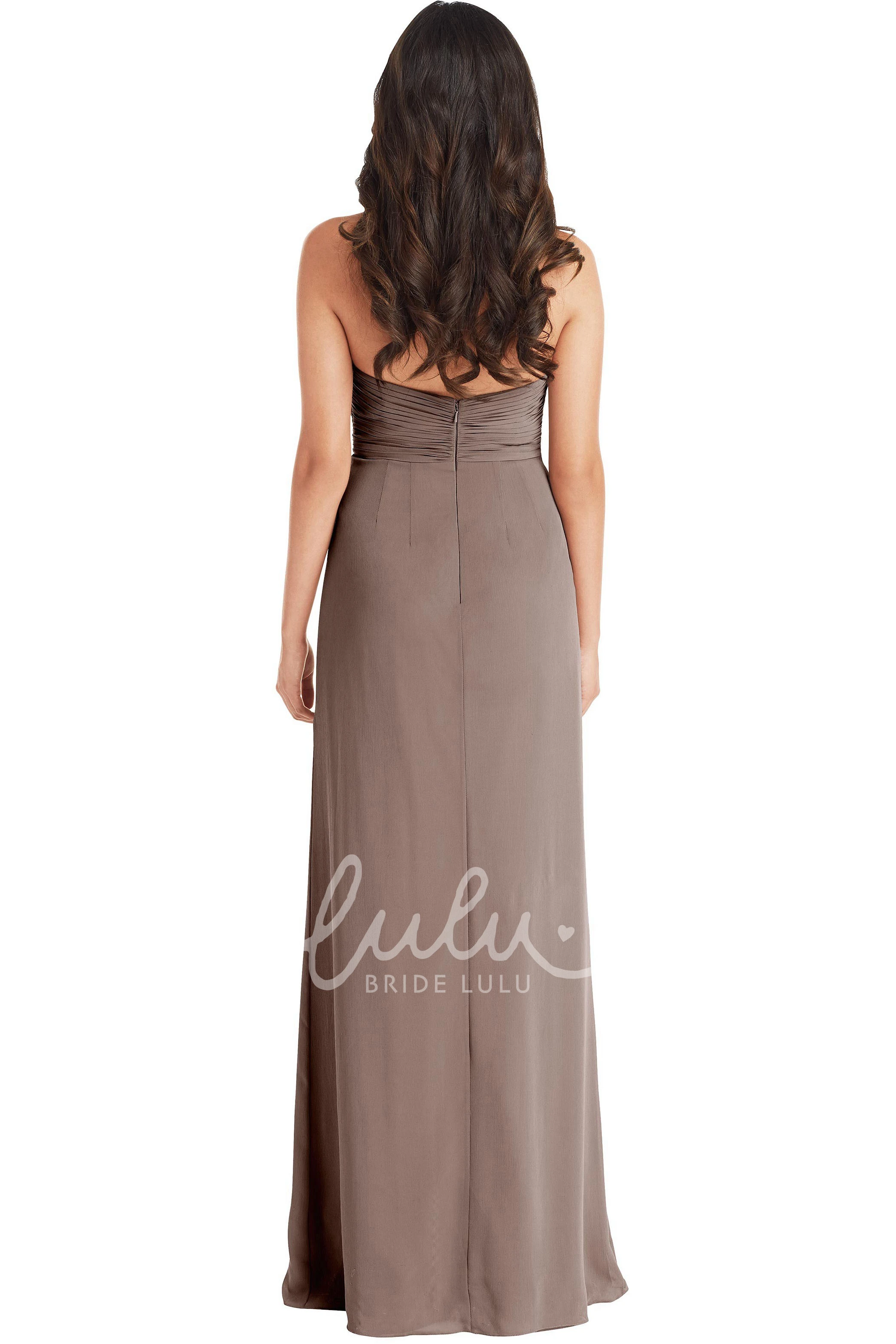 Sweetheart Criss-Cross Chiffon Bridesmaid Dress Maxi Sleeveless Convertible Multi-Color Draping