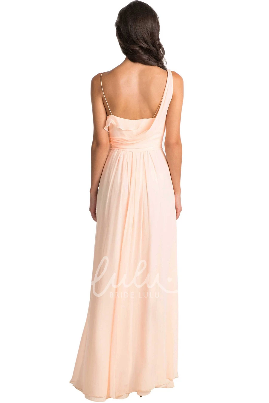 Cap Sleeve V-Neck Chiffon Bridesmaid Dress in Muti-Color High-Low Style