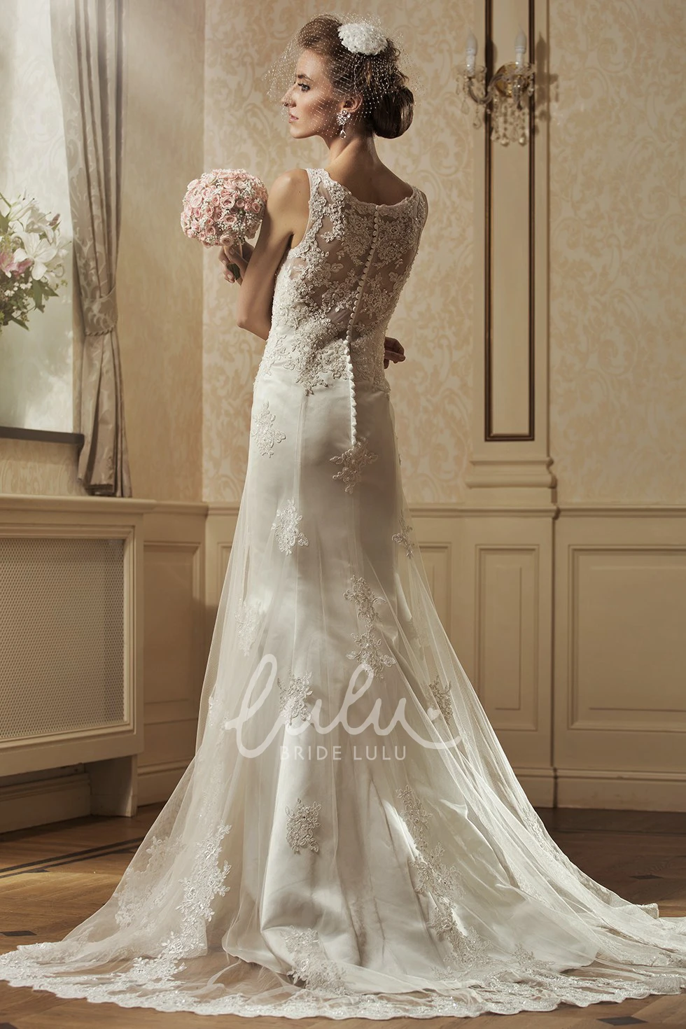 Square-Neck Lace A-Line Wedding Dress Timeless and Romantic