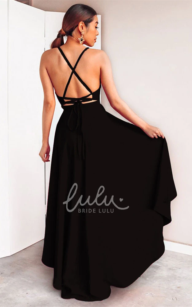 High-Low Chiffon Evening Dress with Ruching Ethereal & Unique