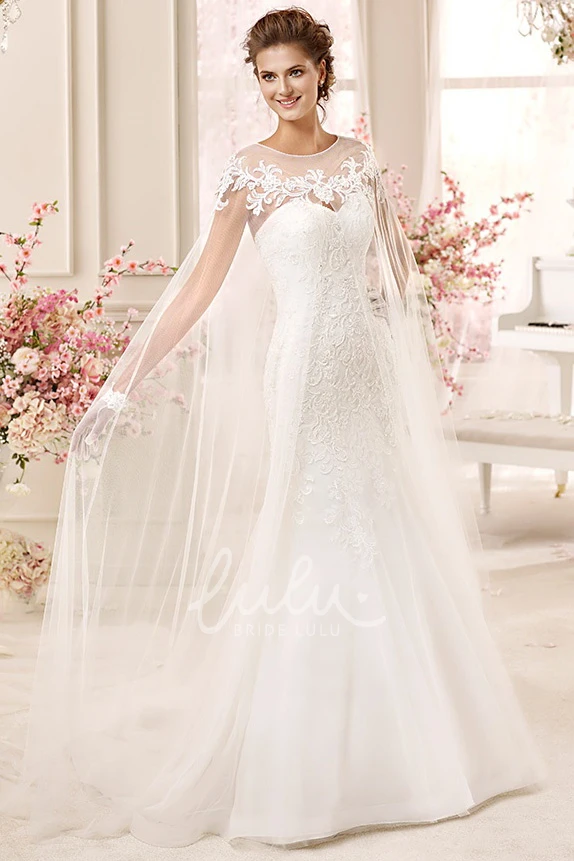 Mermaid Lace Wedding Dress with Sweetheart Neckline and Detachable Cap Timeless Beauty