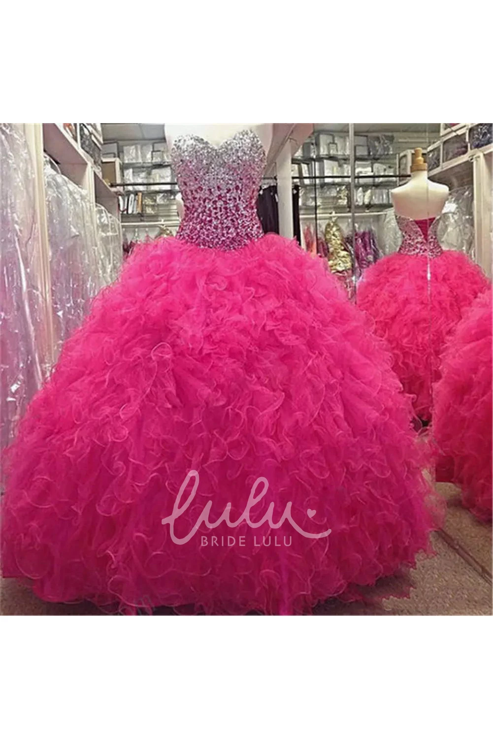 Classy Lace-up Corset Back Sweetheart Ball Gown Dress