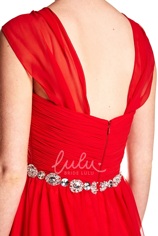 Sleeveless Halter Chiffon Prom Dress Floor-Length Criss-Cross