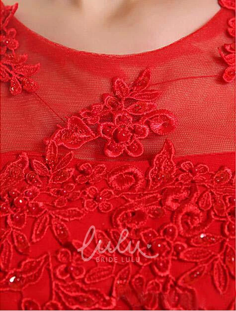 A-line Chiffon Bridesmaid Dress with Lace Appliques Sexy Jewel Neckline