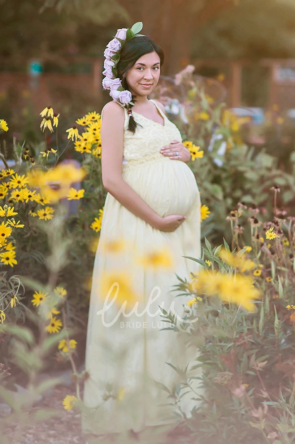 Knee-length Sleeveless A-Line Maternity Bridesmaid Dress