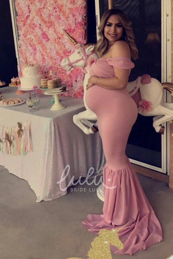 Trumpet Mermaid Maternity Prom Dress with Sweep Train