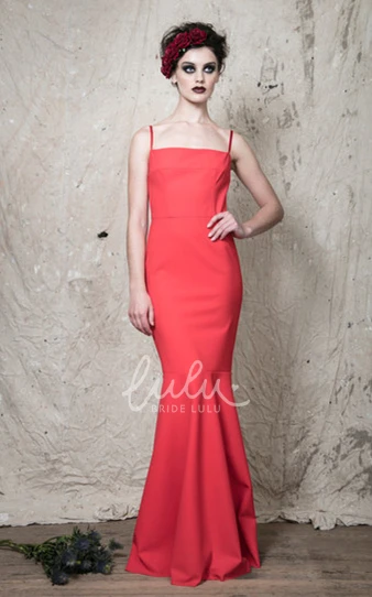 Casual Mermaid Square Neck Satin Floor-length Prom Dress Casual Satin Prom Dress with Square Neck and Mermaid Style