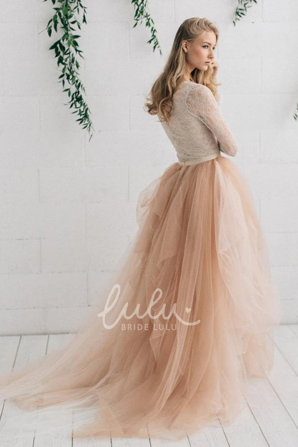 Satin Tulle Wedding Dress with Tiered Skirt and Zipper Closure