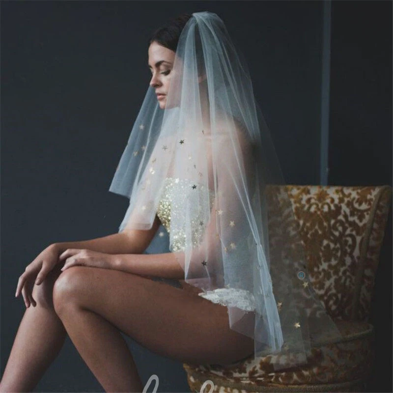 Sequin Tulle Wedding Veil Fairy and Elegant Bridal Accessory