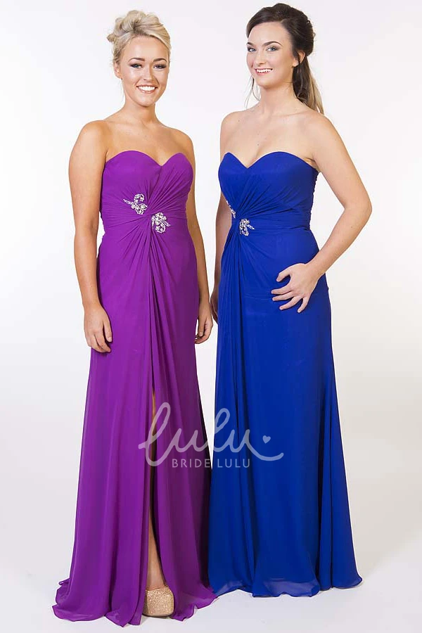 Criss-Cross Sweetheart Chiffon Prom Dress with Broach Elegant Prom Dress 2025