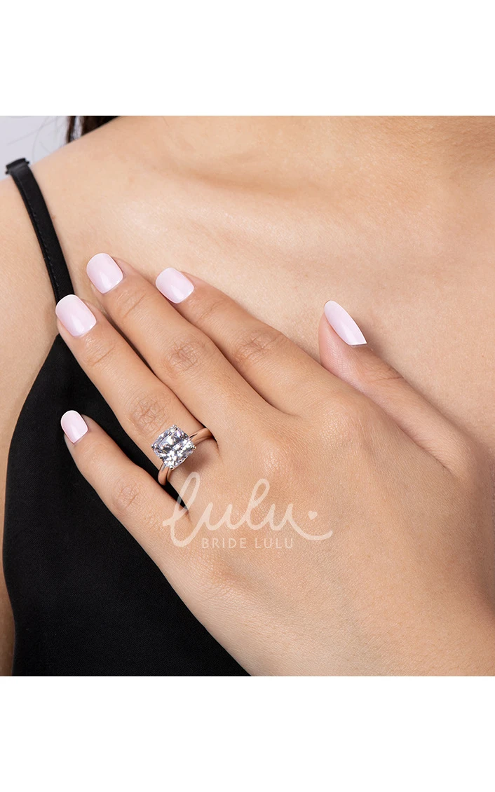 Solitaire Cut Four-Prong Princess Setting Engagement Rings