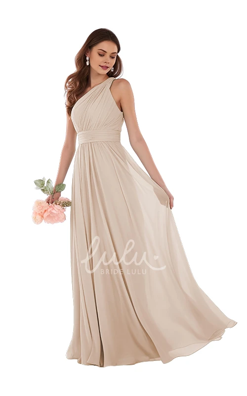 Elegant One-shoulder Chiffon Bridesmaid Dress A-Line 2025 Women