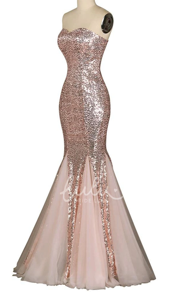 Sleeveless Sequin Dress Sweetheart Lace-Up Back Prom Dress