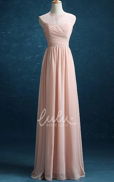 Chiffon and Satin Floor-length Dress Classy Formal Dress for Women