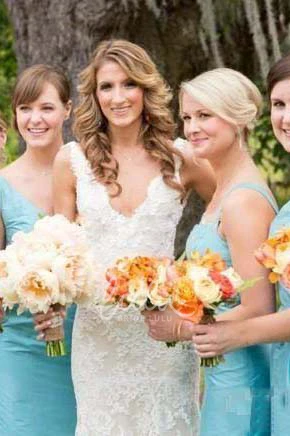 Low-V Back V-neck Lace Wedding Dress Sheath Style