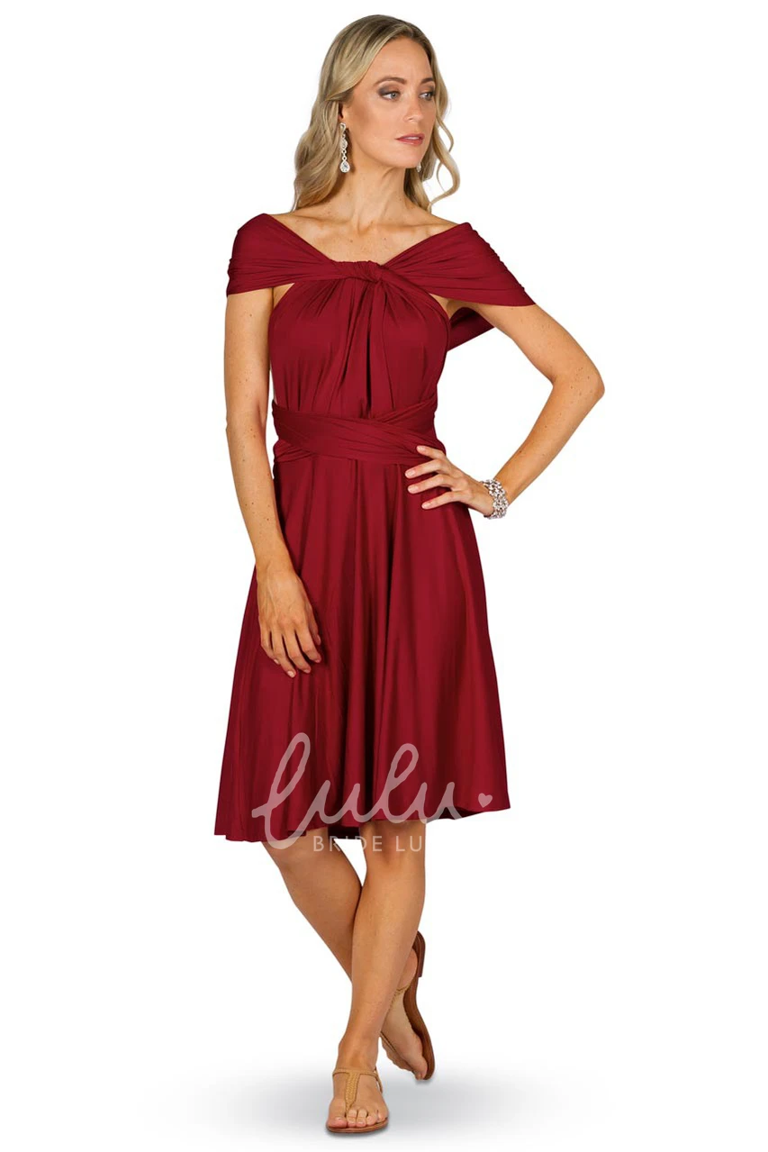 Knee-Length Sleeveless Chiffon Bridesmaid Dress with Criss-Cross Straps Unique Bridesmaid Dress