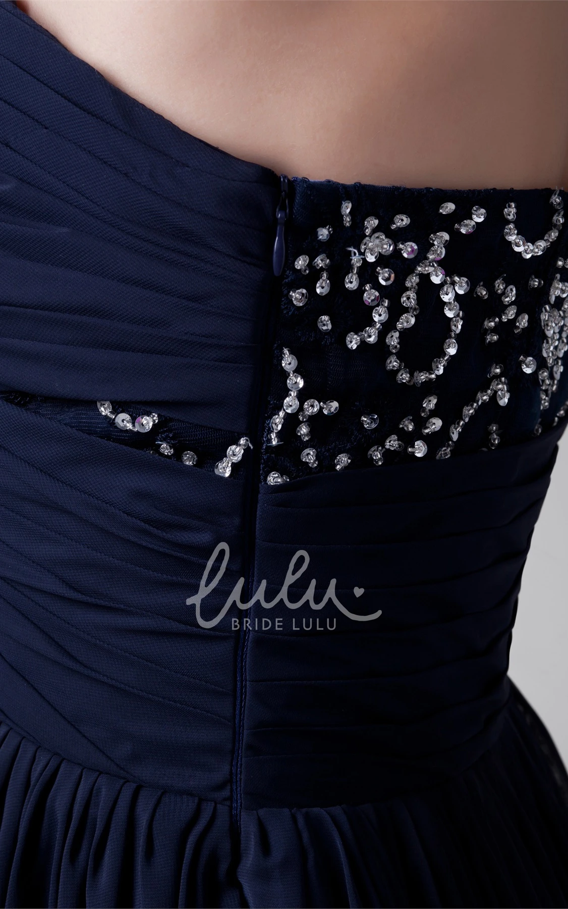 A-Line Chiffon Maxi Formal Dress Crystal Detailing Bridesmaid Dress