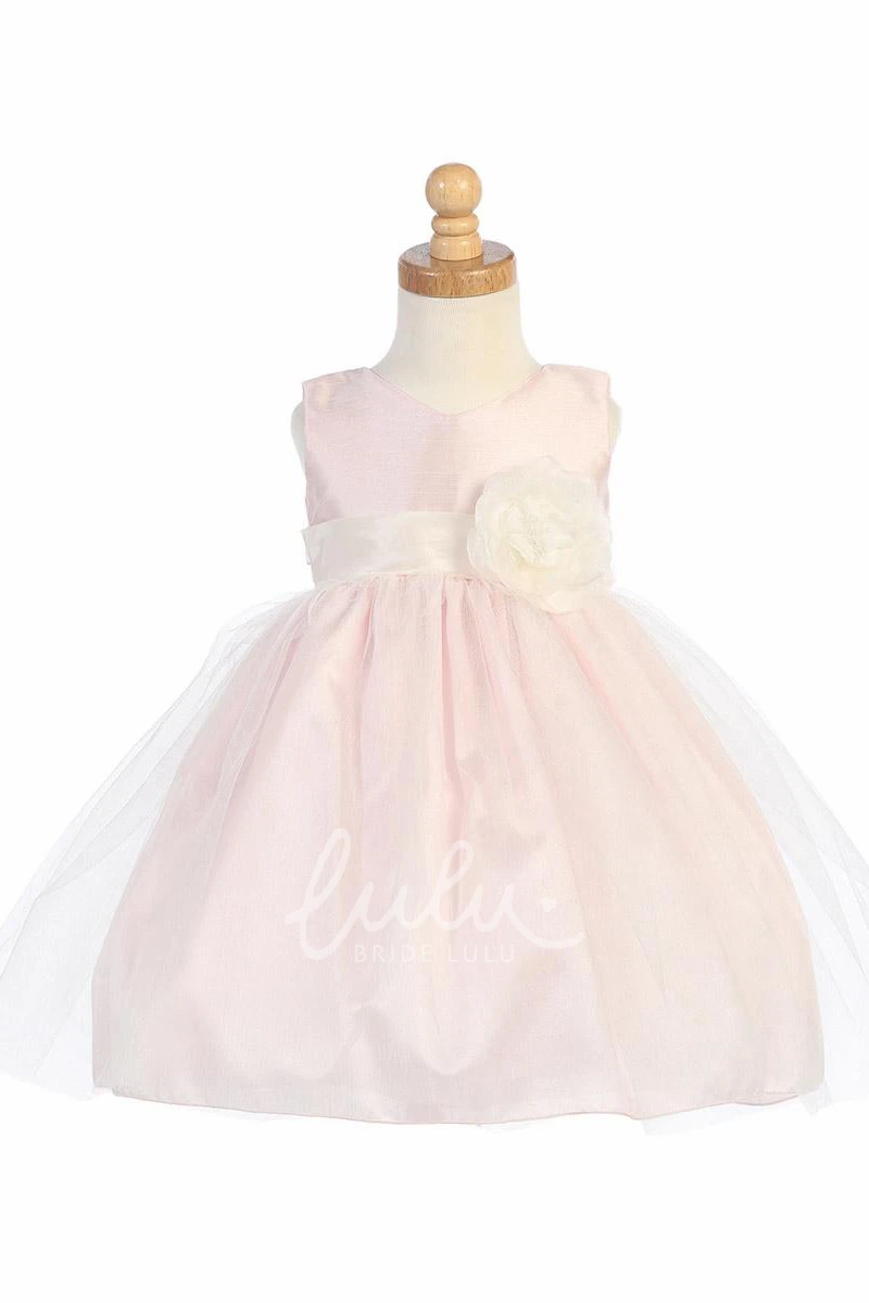 Tiered Tulle Tea-Length Flower Girl Dress Modern Wedding Dress Women
