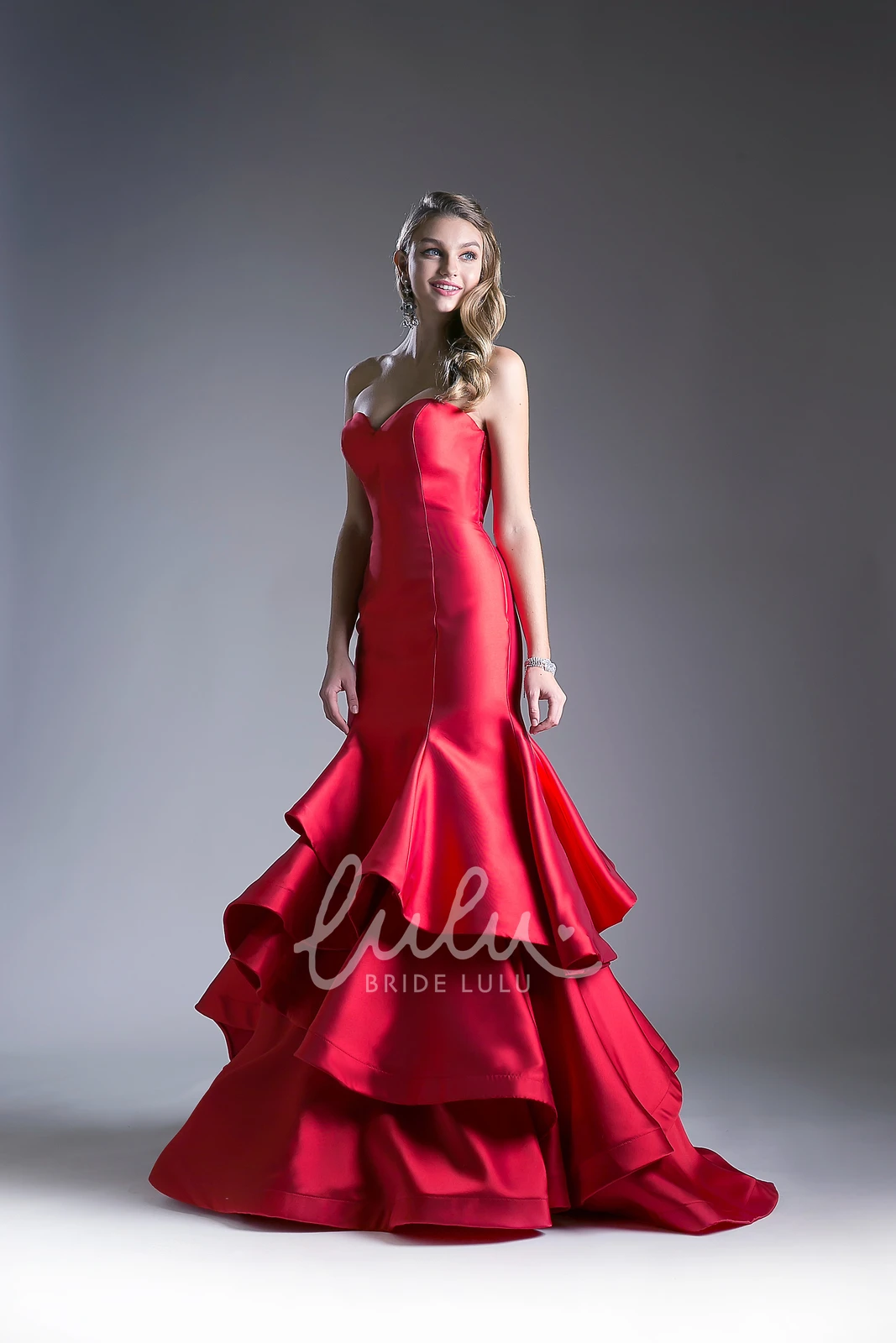Satin Trumpet Formal Dress with Sweetheart Neckline and Corset Back