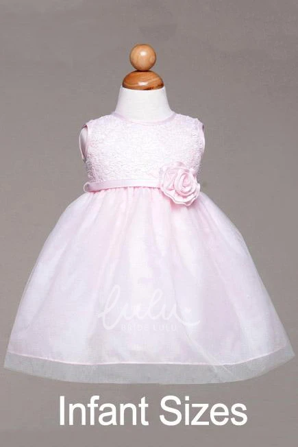 Tea-Length Sequined Tulle Flower Girl Dress Unique Prom Dress