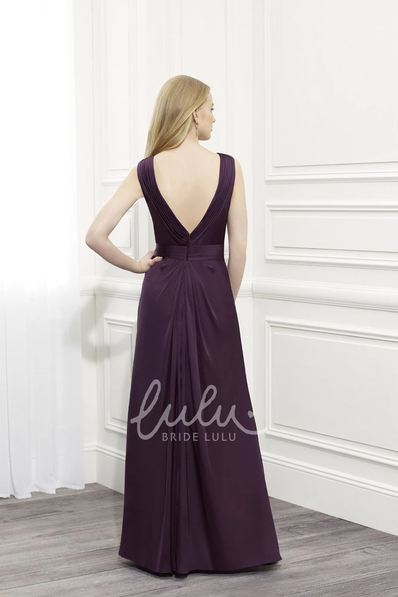 Chiffon Mother Of The Bride Dress with Cape Sleeveless V-Neck Draped
