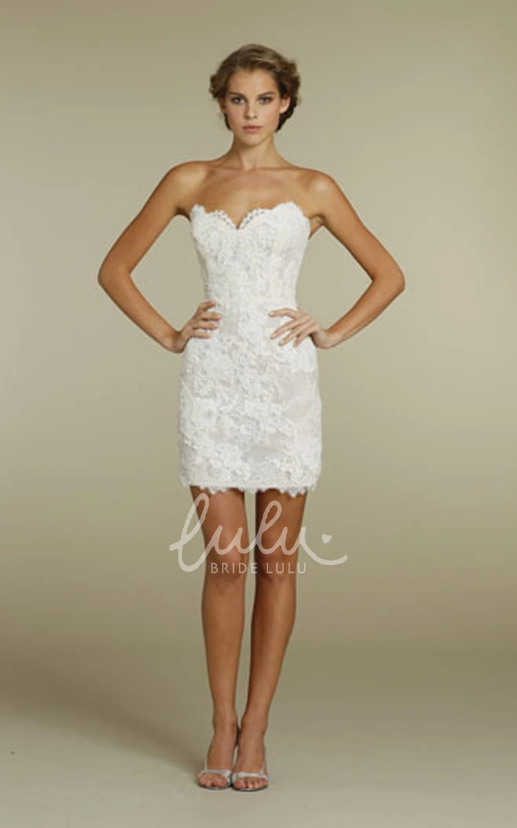 Detachable Tulle Overskirt Lace Mini Dress Unique Bridesmaid Dress