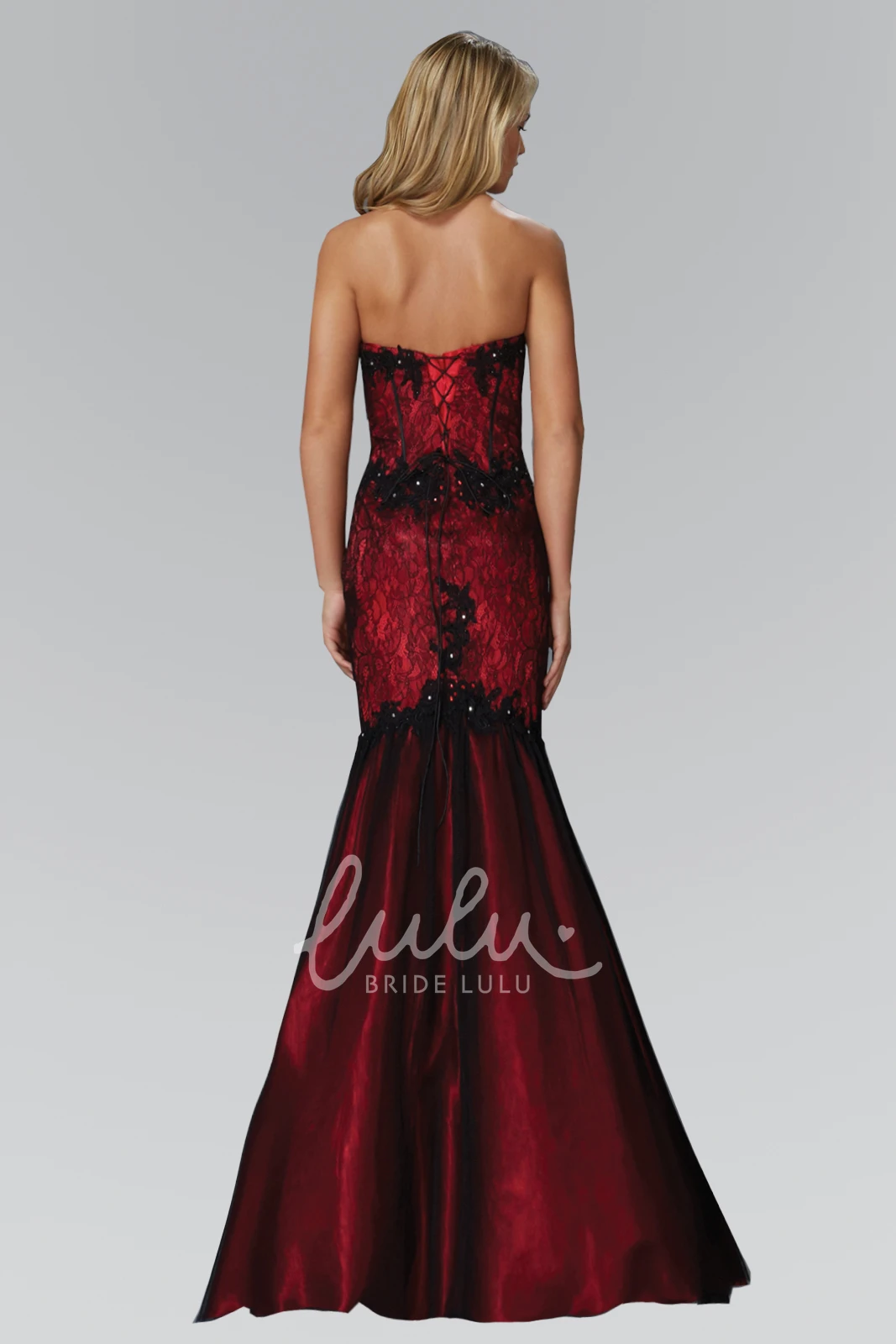 Mermaid Sweetheart Lace-Up Prom Dress with Appliques