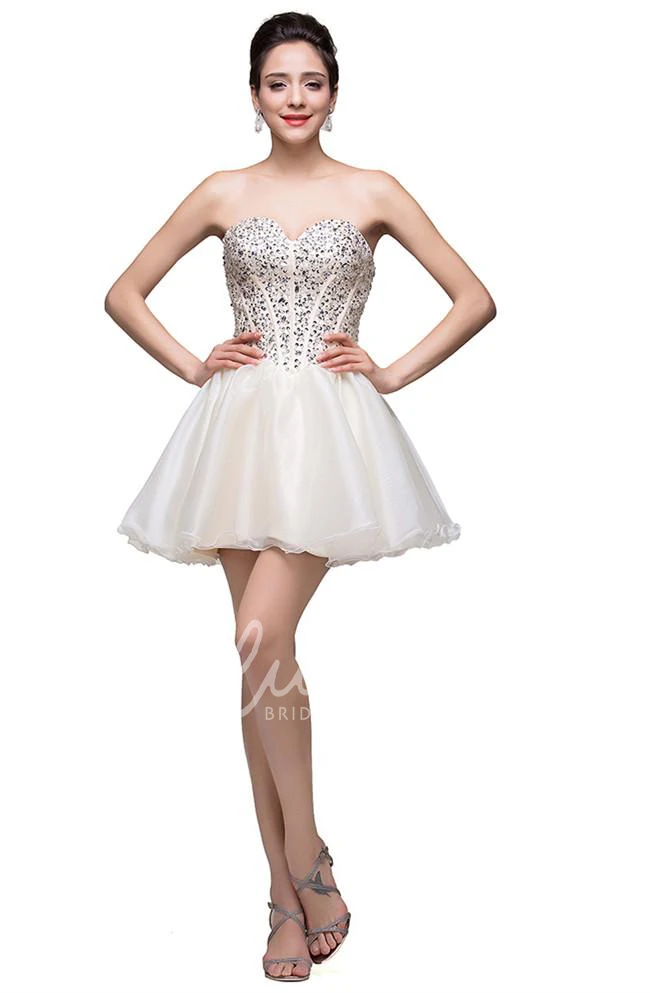 Sweetheart Crystal Prom Dress with Tulle Skirt
