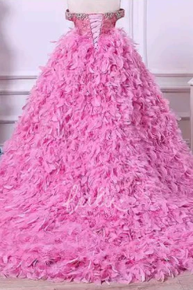 Off-the-shoulder Beading High-Low Flower Girl Dress with Lace-up Back