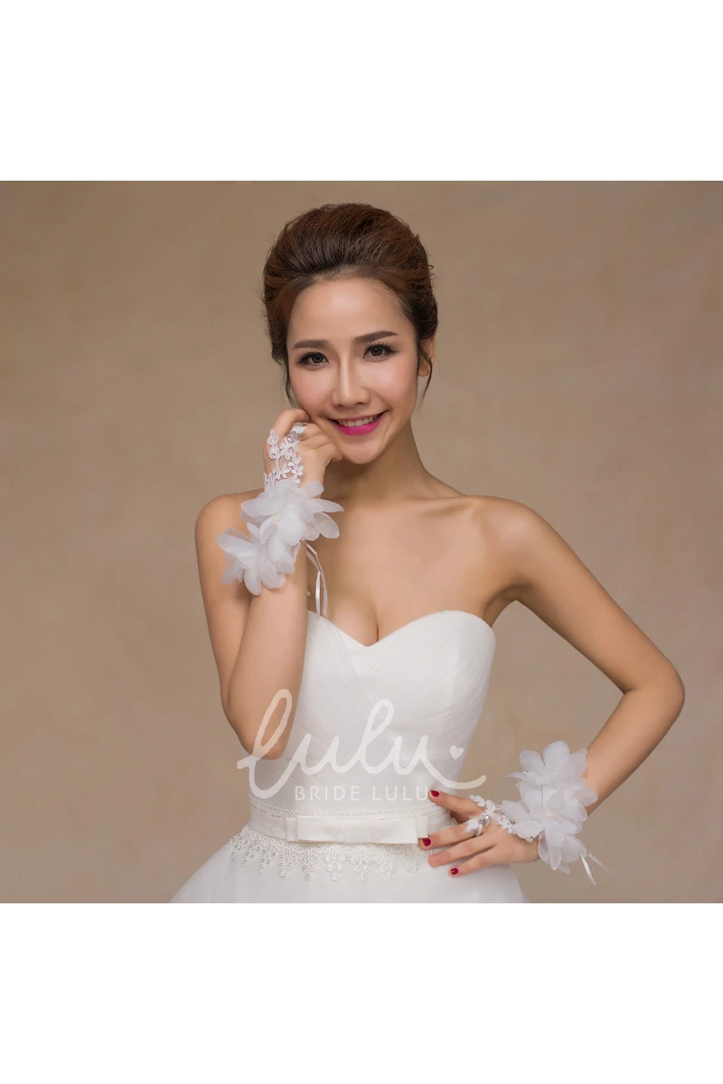 Lace Short Gloves with Hook Wedding Dress Accessory