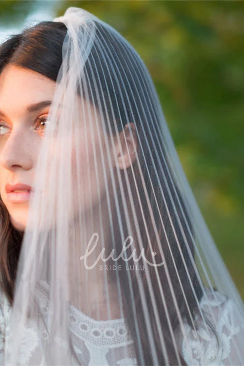 Soft Pleated Wedding Veil Classic Bridal Headpiece