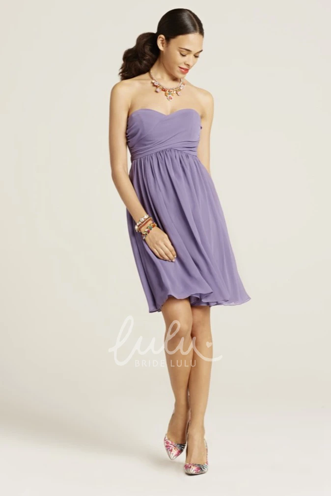 Sleeveless Ruched Sweetheart Chiffon Bridesmaid Dress With Bow Unique Sweetheart Ruched Chiffon Bridesmaid Dress