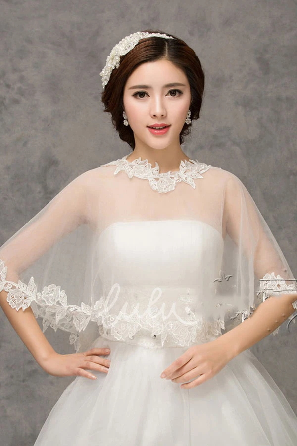 Lace Word Shoulder Cape Shawl for Prom Dress Unique and Elegant